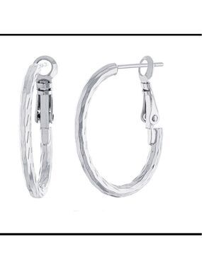 Pure Silver Over Brass Hoop Earrings